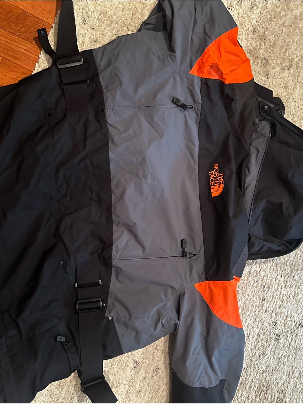 The North Face Steep Tech Hooded Ski Jacket - Black, Gray & Orange - Picture 9 of 9